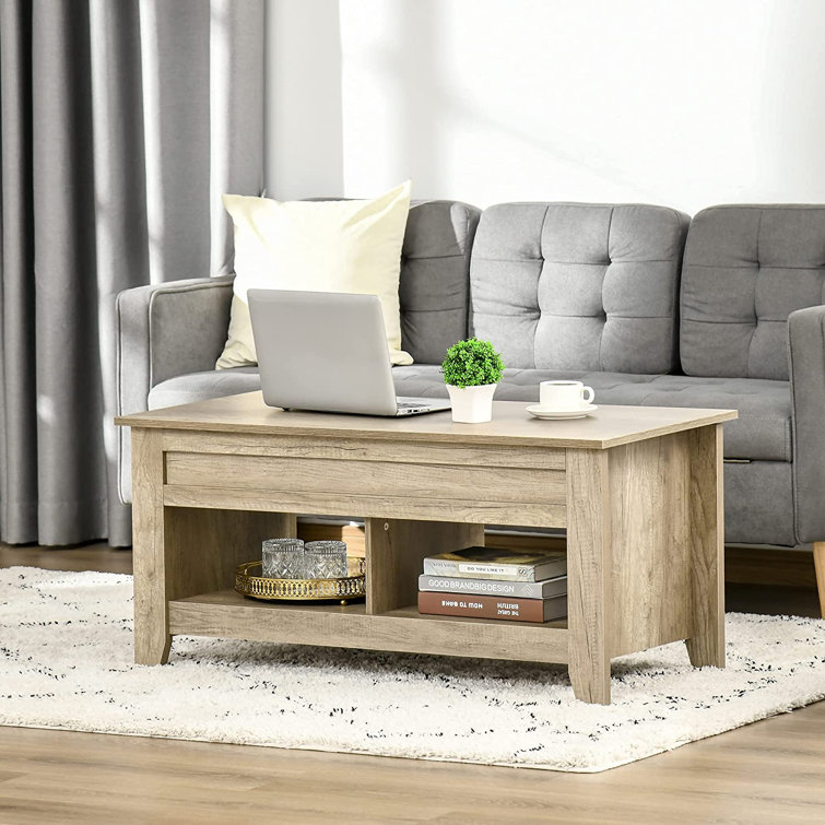 Union Rustic Covertt Lift Top 4 Legs Coffee Table with Storage